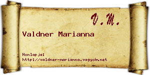 Valdner Marianna névjegykártya